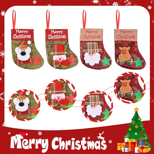 BAOTUJIA 4Pcs Christmas Stockings Decoration Christmas Hanging Socks Set Suitable for Christmas Tree Decoration Items Xmas Home Ornament Wall Decor - Image 3