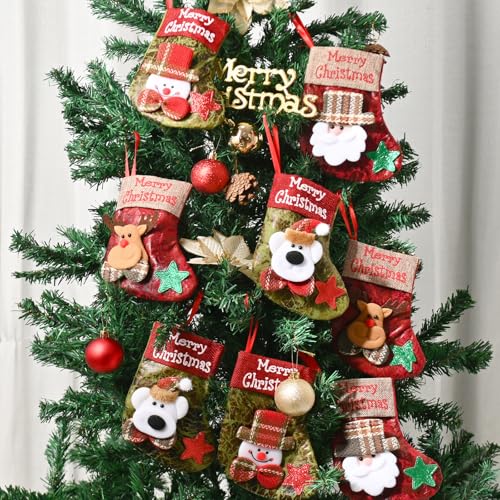 BAOTUJIA 4Pcs Christmas Stockings Decoration Christmas Hanging Socks Set Suitable for Christmas Tree Decoration Items Xmas Home Ornament Wall Decor - Image 5