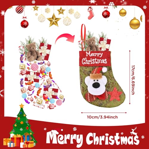 BAOTUJIA 4Pcs Christmas Stockings Decoration Christmas Hanging Socks Set Suitable for Christmas Tree Decoration Items Xmas Home Ornament Wall Decor - Image 2