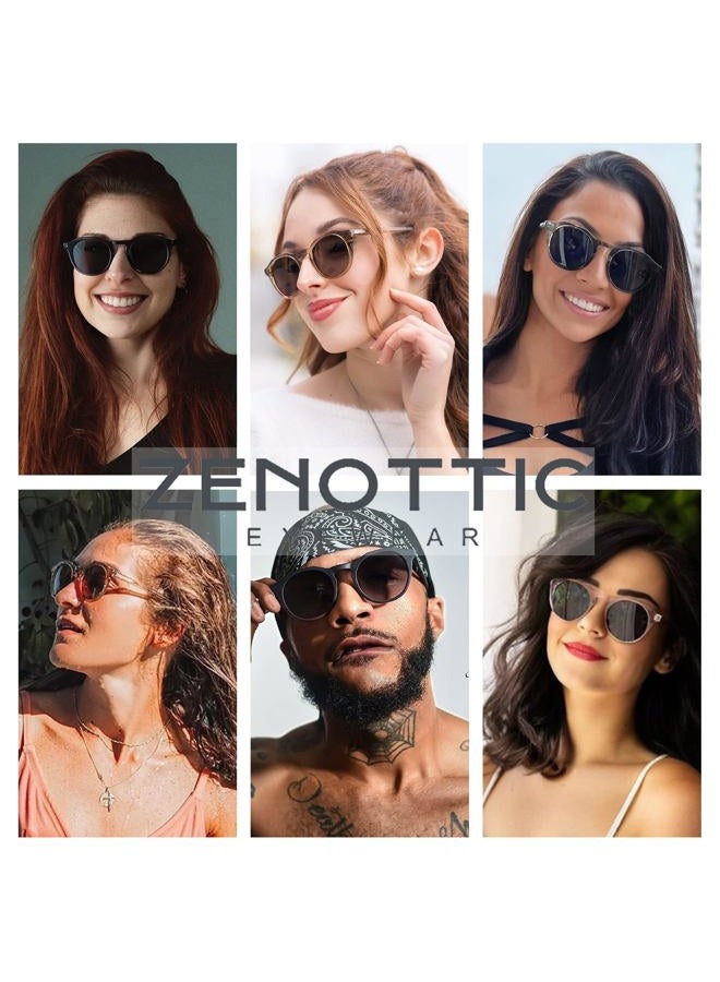 ZENOTTIC Vintage Round Polarized Sunglasses for Men Women UV400 Protection - Image 3