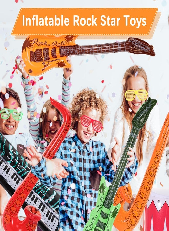 Loccmat 30 Pcs Inflatable Rock Star Toy Set,Inflatable Instruments Party Props,Inflatable Guitar,Inflatable Microphone,Inflatable Piano,Inflatable Saxophone Drum,Rock and Roll Party Decorations - Image 5