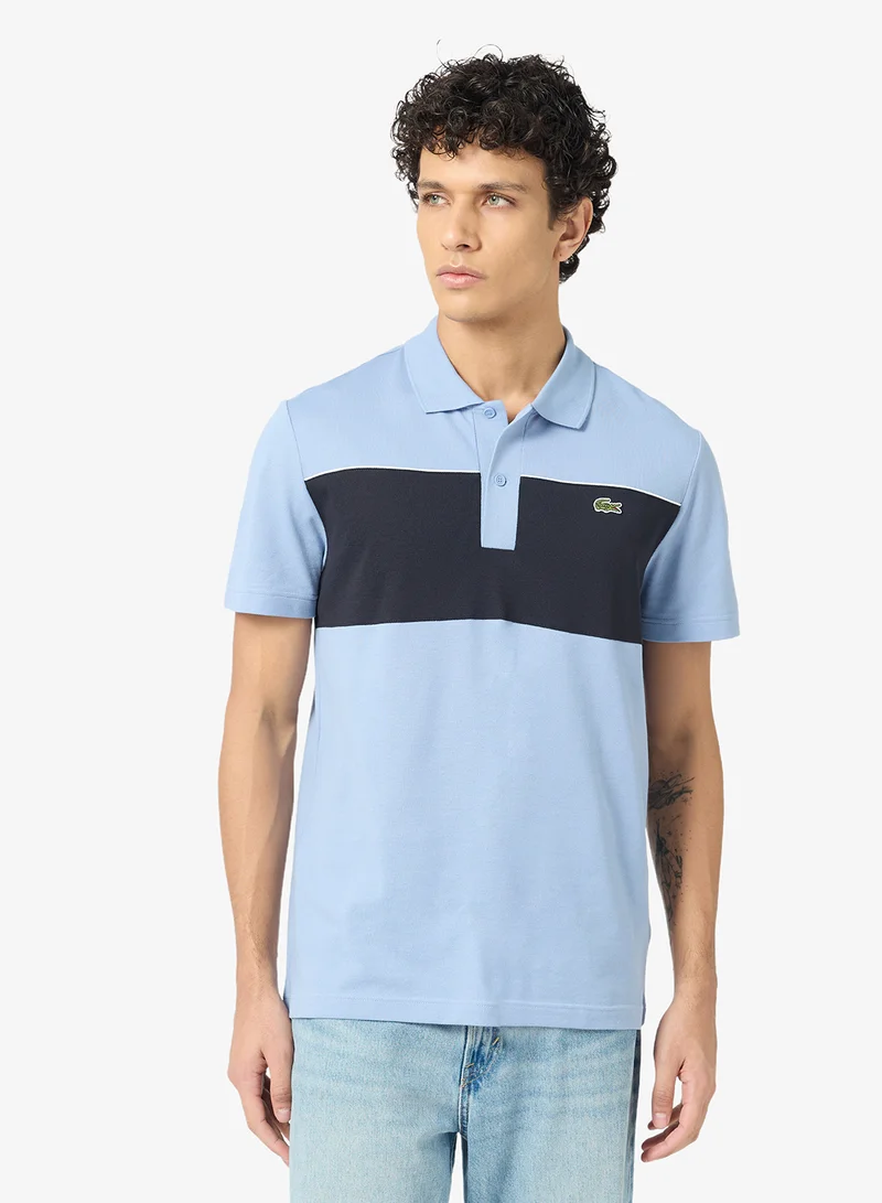 لاكوست Regular Fit Colorblock Mini-Piqué Polo