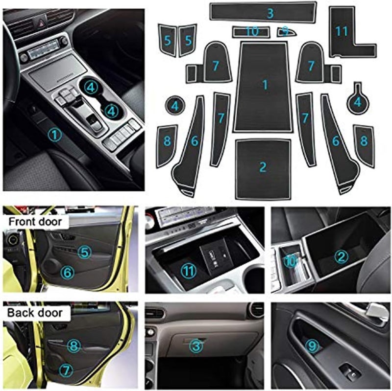 Wivplex 18-Piece Anti-Slip Mat Set for Kona EV - Image 4