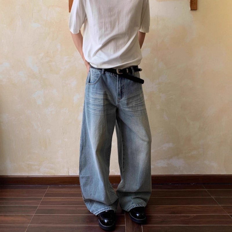 Unisex Classic Denim Jeans Loose Fit Daily Outdoor Wear - Image 5