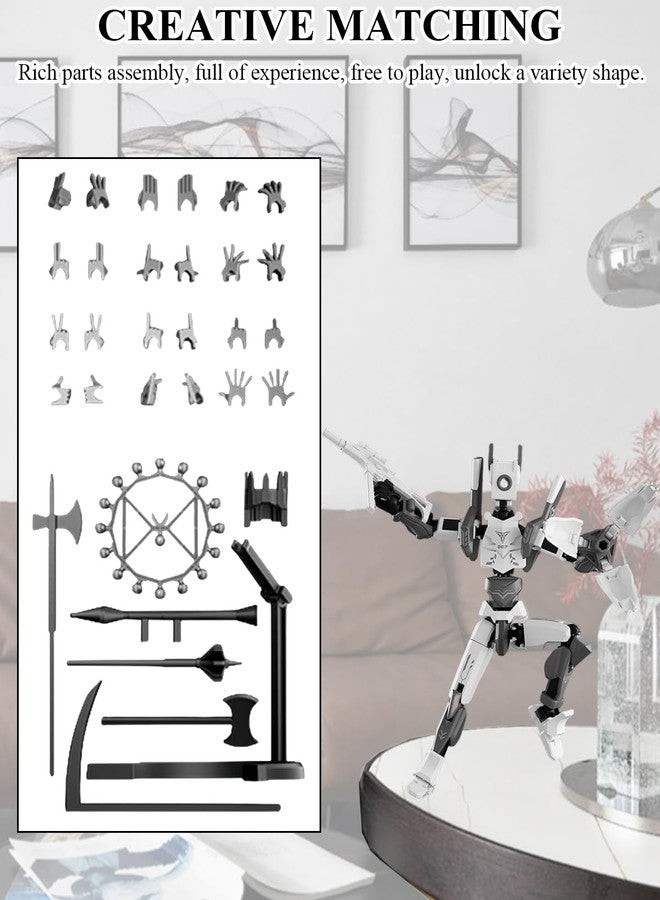 INOCEAN T13 Action Figure, Dummy 13 Action Figure Toy Articulated Movable Robot, Freedom Action Figure with Rotating Bearing Luxury Multi Weapons DIY, for Adult Children Men Collection Decoration - Image 4