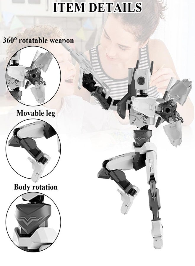 INOCEAN T13 Action Figure, Dummy 13 Action Figure Toy Articulated Movable Robot, Freedom Action Figure with Rotating Bearing Luxury Multi Weapons DIY, for Adult Children Men Collection Decoration - Image 3