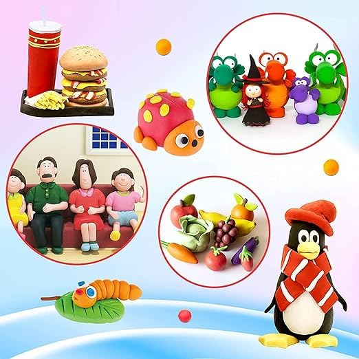 Luoshi LUOSHI 12 Color Polymer Clay Make and Oven Bake Soft Set for Jewellery Earrings Making Sculpting Miniatures DIY Art Non Air Dry Plasticine PVC Material Beginner Professional Baking Adults Kids  - Image 3