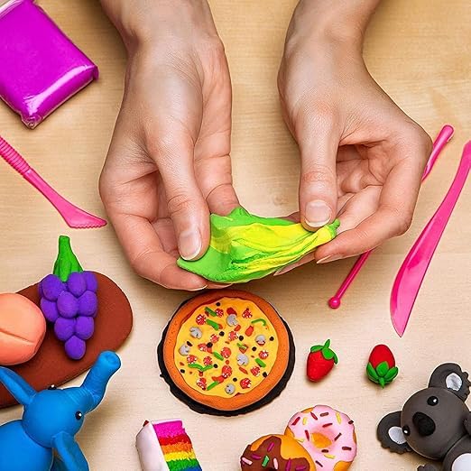 Luoshi LUOSHI 12 Color Polymer Clay Make and Oven Bake Soft Set for Jewellery Earrings Making Sculpting Miniatures DIY Art Non Air Dry Plasticine PVC Material Beginner Professional Baking Adults Kids  - Image 2