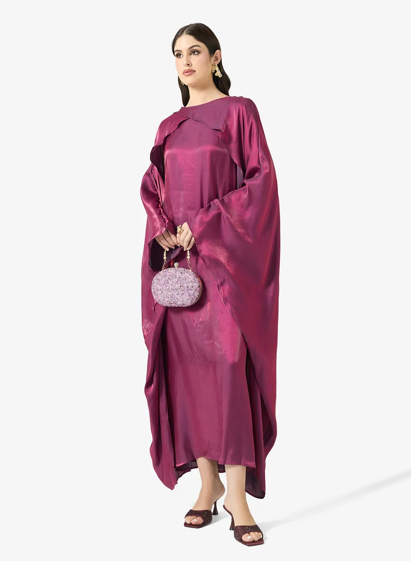 Khizana  Dress With Exaggerated Cape Sleeve for Women | Best Price UAE