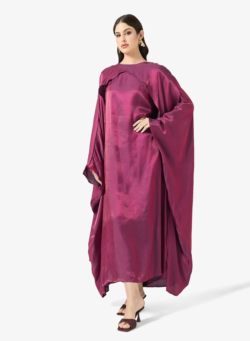 Khizana Dress With Exaggerated Cape Sleeve