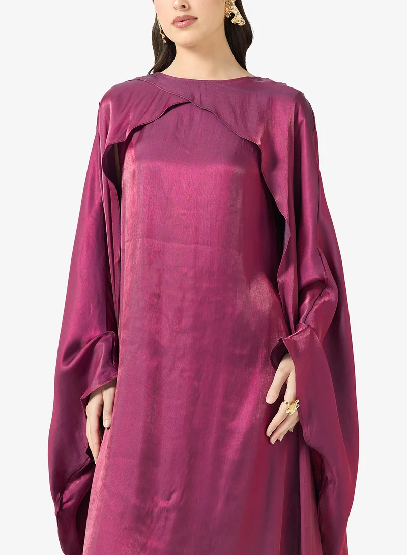 Khizana  Dress With Exaggerated Cape Sleeve for Women | Best Price UAE