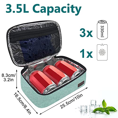 Gloppie Little Lunch Bag Small Insulated Lunch Box for Women Kids Lunchbox Mini Lunchbag Portable Cooler Bags Petty Lunch Pail Reusable Snack Container, Green - Image 4