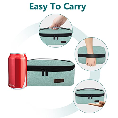 Gloppie Little Lunch Bag Small Insulated Lunch Box for Women Kids Lunchbox Mini Lunchbag Portable Cooler Bags Petty Lunch Pail Reusable Snack Container, Green - Image 2