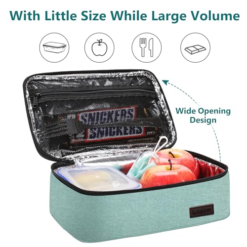 Gloppie Little Lunch Bag Small Insulated Lunch Box for Women Kids Lunchbox Mini Lunchbag Portable Cooler Bags Petty Lunch Pail Reusable Snack Container, Green - Image 5