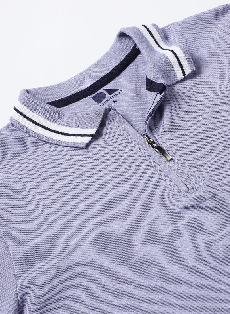 Dennis Lingo Men's Powder Blue Regular Fit Cotton Polo T-shirt - Image 2