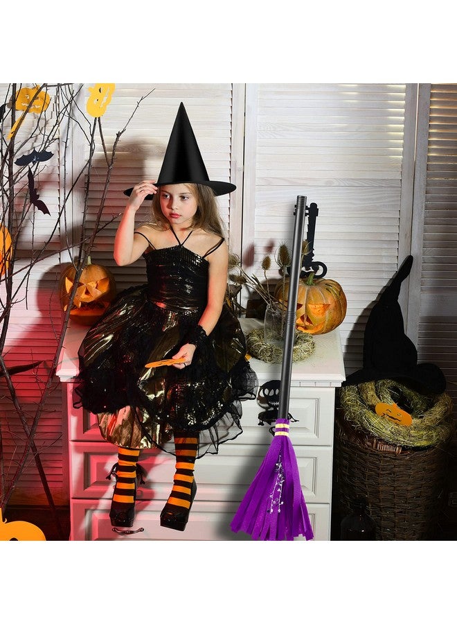 سكايليتي زي الساحرة، قبعة الساحرة السوداء، مكنسة المعالج، عصا المكنسة، مكنسة اللباد للأطفال، إكسسوارات ساحرة الهالوين - Image 5