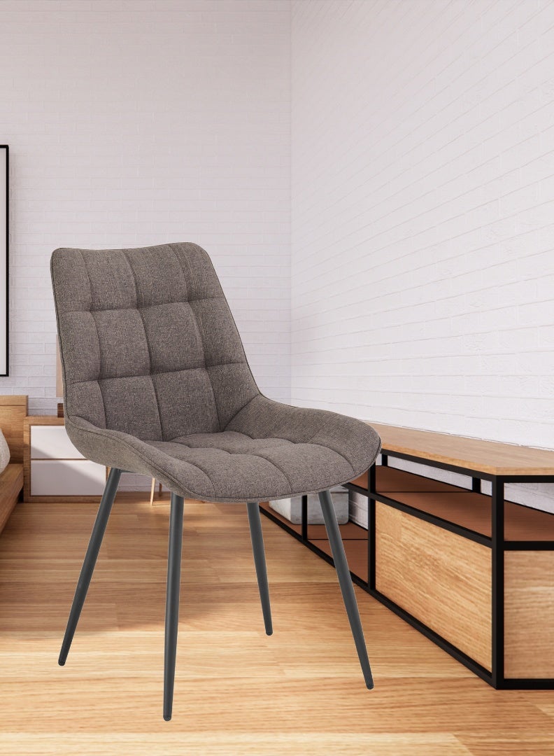 اي اف تي كرسي طعام مريح منجد بمسند ظهر مبطن - أرجل معدنية متينة، مقعد من قماش ناعم - الأبعاد: ٨٥ سم ارتفاع × ٦٠ سم عمق × ٥٤ سم عرض - ارتفاع المقعد ٤٨ سم - يتحمل وزن ١٣٠ كجم - تصميم عصري للمنزل أو المكتب. بني (عرفان) - Image 4