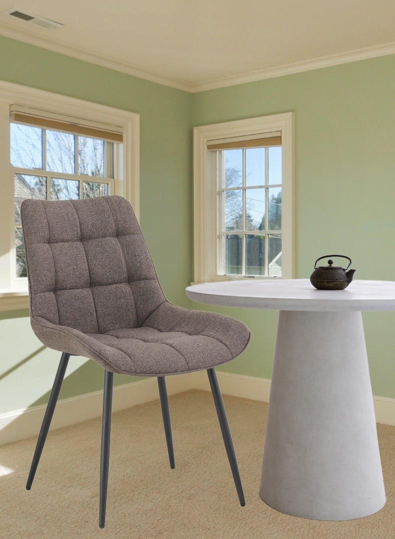 اي اف تي كرسي طعام مريح منجد بمسند ظهر مبطن - أرجل معدنية متينة، مقعد من قماش ناعم - الأبعاد: ٨٥ سم ارتفاع × ٦٠ سم عمق × ٥٤ سم عرض - ارتفاع المقعد ٤٨ سم - يتحمل وزن ١٣٠ كجم - تصميم عصري للمنزل أو المكتب. بني (عرفان) - Image 5