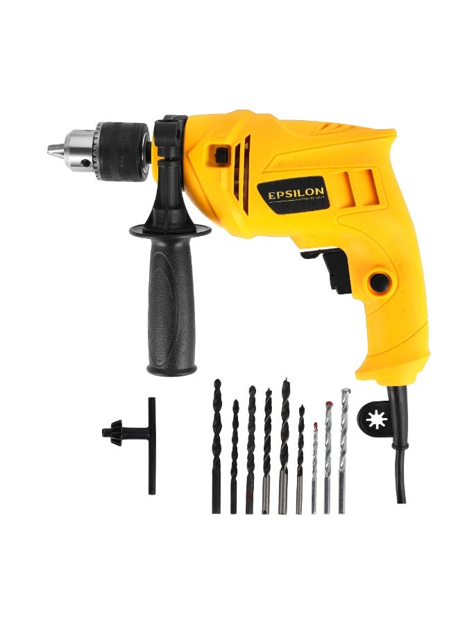 Epsilon 500W Impact Drill with 13mm Chuck | No-Load Speed 2200–2800 RPM | Ergonomic Handle, Ideal for Home & Professional Use - Image 1