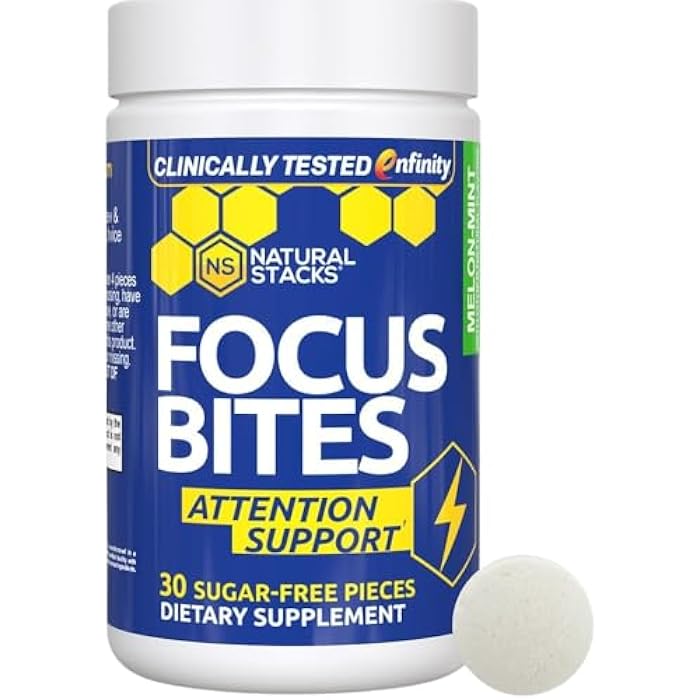 Natural Stacks Paraxanthine Supplement 100mg - Caffeine Free Focus Supplement for Productivity & Attention Support - Clinically Tested Enfinity Paraxanthine - Jitter Free Energy Support - 30 Melon Mint Focus Bites - Image 1