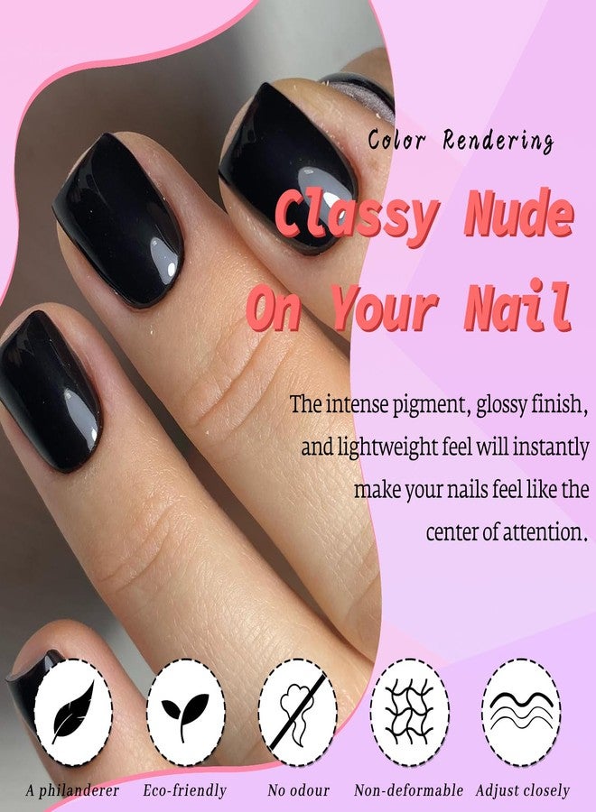 LuckForever 240pc Black Press on Nails Short Square Fake Nails with Adhesive Tabs, Short Acrylic Nails Press ons Black Glue on Nail False Nail Square Artificial Fingernail for Women Girls Kids - Image 4