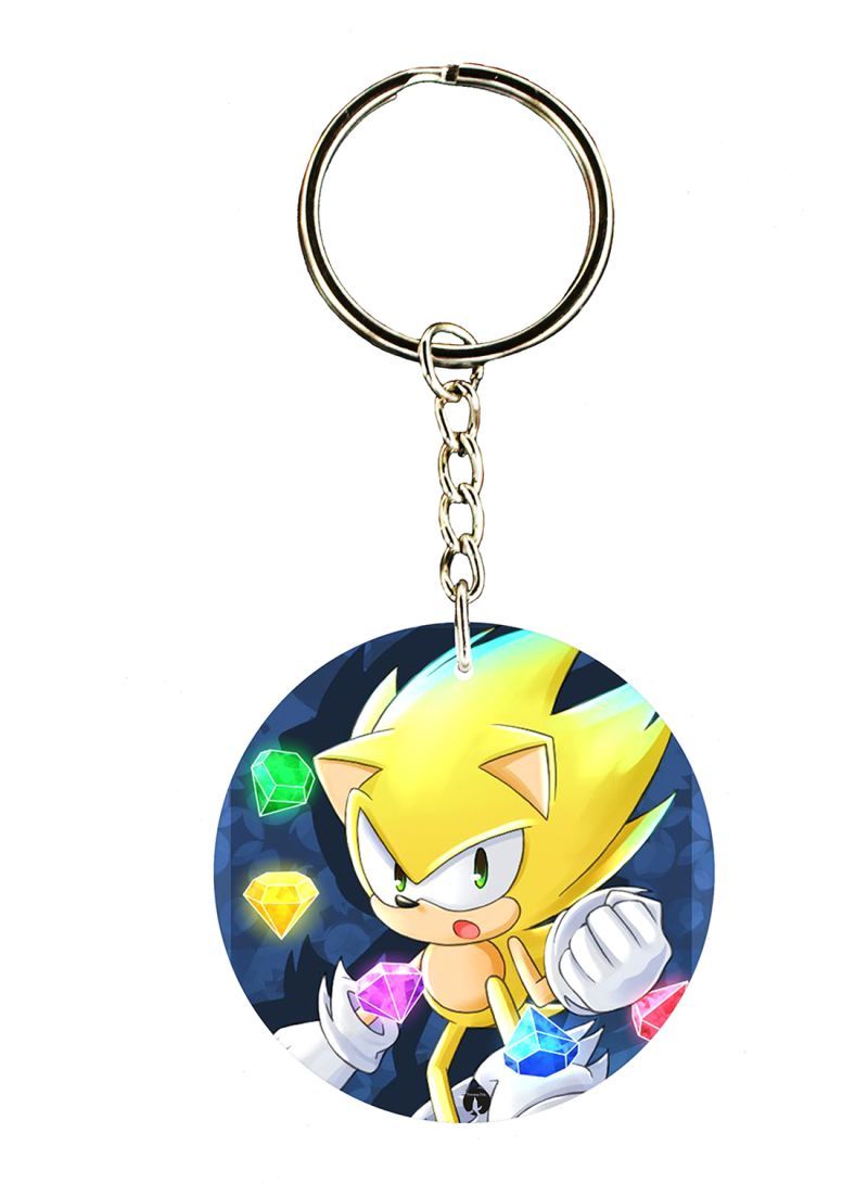 RKN Keychain Of The Video Game Sonic ( 2 Sides)