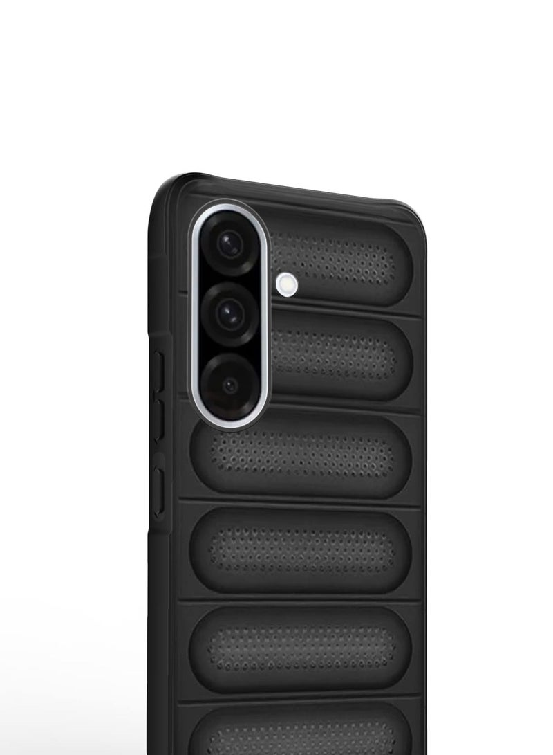 Wtech Samsung Galaxy A36 5G 2025 / Samsung Galaxy A56 5G 2025 Premium Translucent within Air Bag TPU with Band Texture Case Cover - Black - Image 2