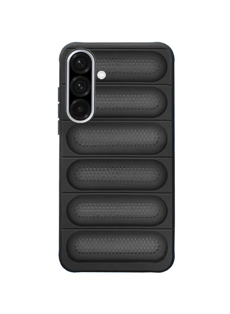 Wtech Samsung Galaxy A36 5G 2025 / Samsung Galaxy A56 5G 2025 Premium Translucent within Air Bag TPU with Band Texture Case Cover - Black - Image 4