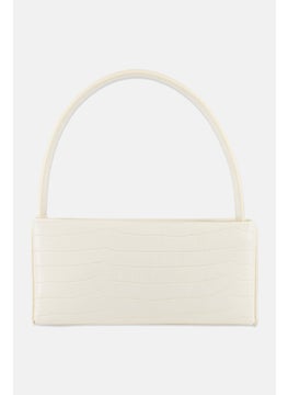 Moda Luxe Women Textured Cross Body Bag 13 H x  27 L x 6 W cm, Off White  - Image 4