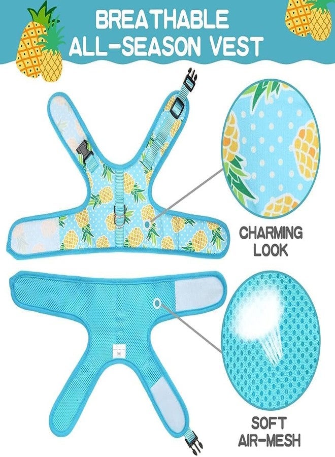 BINGPET Cat Harness - with Leash Included - Mesh Cat Dog Walking Harness Adjustable Harness for Kitties Puppy Harness Adjustable Cat Vest Harness Small Pineapple - Image 2