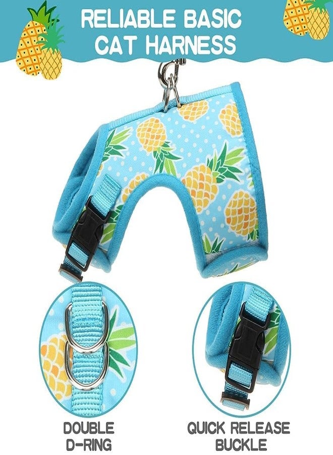 BINGPET Cat Harness - with Leash Included - Mesh Cat Dog Walking Harness Adjustable Harness for Kitties Puppy Harness Adjustable Cat Vest Harness Small Pineapple - Image 3