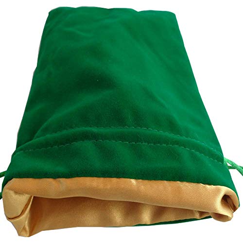 Metallic Dice Games 6in x 8in Large Green Velvet Dice Bag - Image 5