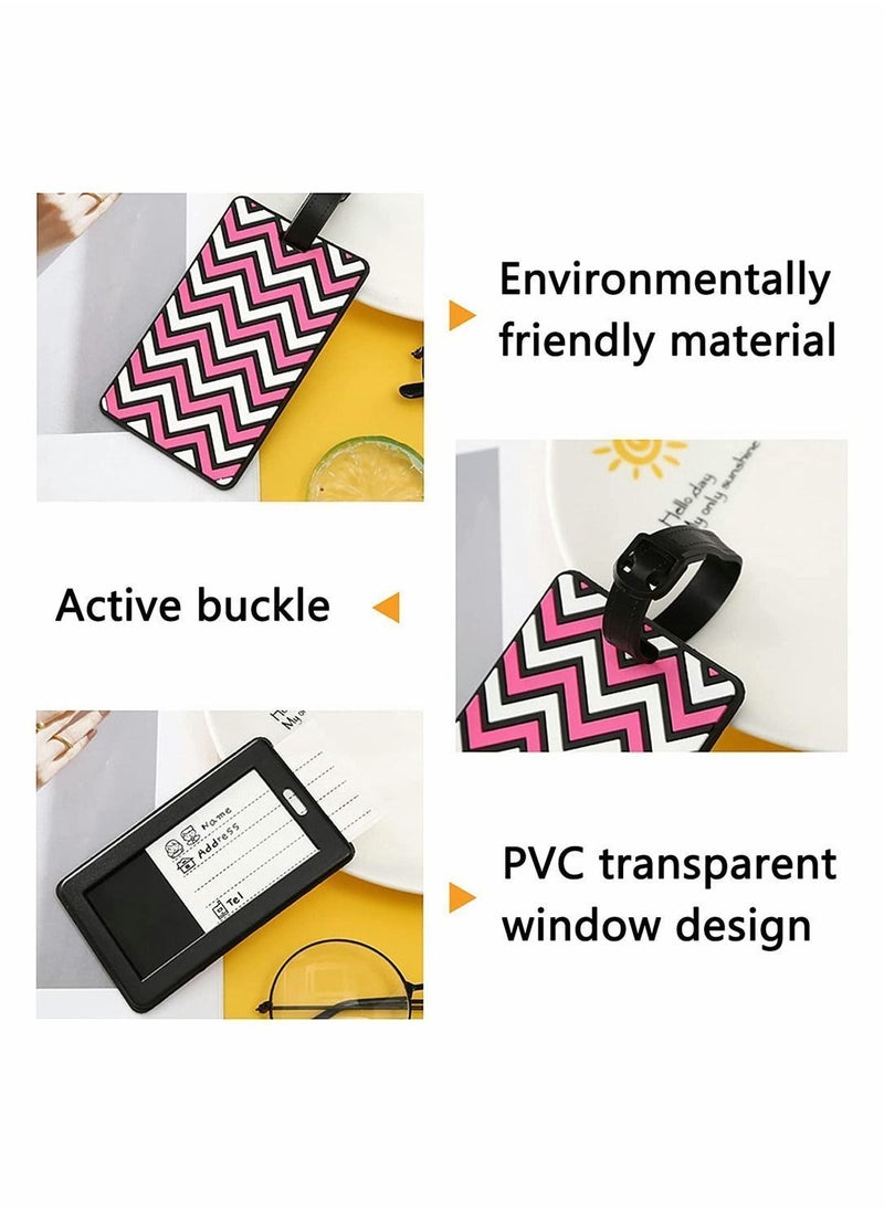 Y&D 6 Pack Luggage Tags, Funny Unique Privacy Protection Travel Baggage Bag Tags Suitcase Identify Labels Set, with Name ID Card, Accessories (Mixed Colors)  - Image 2