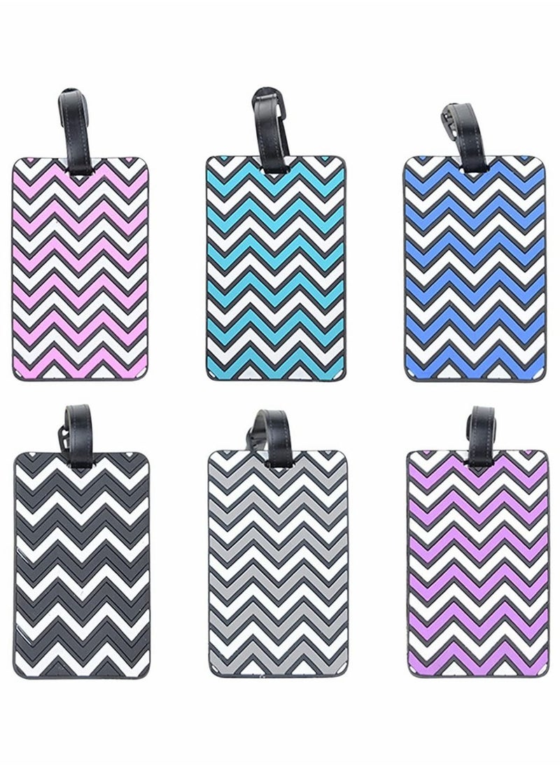 Y&D 6 Pack Luggage Tags, Funny Unique Privacy Protection Travel Baggage Bag Tags Suitcase Identify Labels Set, with Name ID Card, Accessories (Mixed Colors)  - Image 1