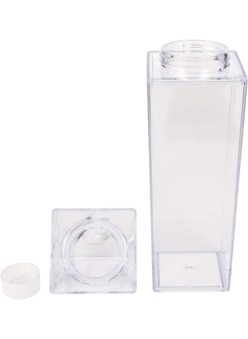 ChicAbode 2 Pack Milk Carton Water Bottle, Clear Square Milk Bottles, Lightweight Portable Water Bottle, Reusable and Easy to Clean, Suitable For Outdoor Sports Travel Camping Activities - Image 4
