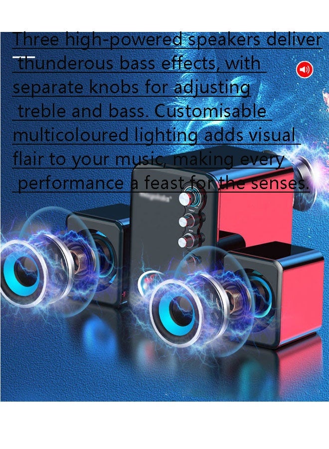 نيوترل مضخم صوت بلوتوث منزلي، نظام مكبرات صوت للكمبيوتر، صوت عالي الجودة مع حجم صوت قوي، إضاءة محيطة مبهرة. يتميز بوجود وضعي اتصال بلوتوث وسلكي، وهو مثالي للألعاب والسينما المنزلية والتجمعات المسائية والمزيد (لون أبيض). - Image 2