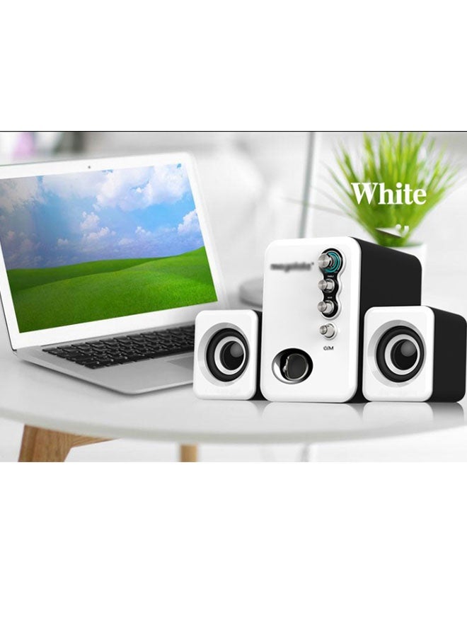 نيوترل مضخم صوت بلوتوث منزلي، نظام مكبرات صوت للكمبيوتر، صوت عالي الجودة مع حجم صوت قوي، إضاءة محيطة مبهرة. يتميز بوجود وضعي اتصال بلوتوث وسلكي، وهو مثالي للألعاب والسينما المنزلية والتجمعات المسائية والمزيد (لون أبيض). - Image 1