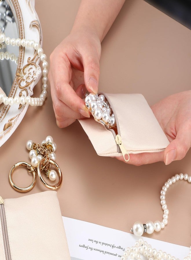 كينينج حقيبة مجوهرات كينينج، 50 قطعة، 3.74 × 3.74 بوصة، حقيبة هدايا صغيرة من القطن مزودة بسحاب، مثالية لتغليف المجوهرات النسائية، الأساور والقلائد، للسفر ورحلات العمل. - Image 5