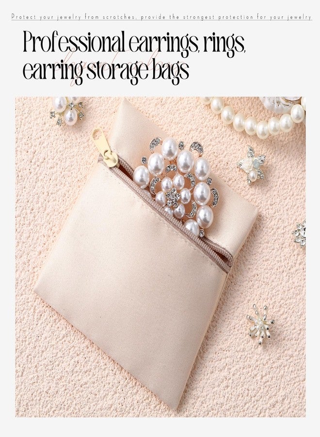 كينينج حقيبة مجوهرات كينينج، 50 قطعة، 3.74 × 3.74 بوصة، حقيبة هدايا صغيرة من القطن مزودة بسحاب، مثالية لتغليف المجوهرات النسائية، الأساور والقلائد، للسفر ورحلات العمل. - Image 4