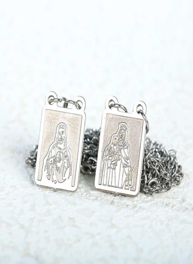 Ohmique Scapulars Catholic Necklace - Scapular Necklace Religious, Escapularios Catolicos Chain. Catholic Chain. Holy Carmel Stainless Steel Mary Jewelry Gifts for Women Men - Image 4