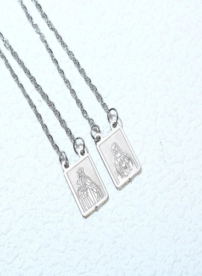Ohmique Scapulars Catholic Necklace - Scapular Necklace Religious, Escapularios Catolicos Chain. Catholic Chain. Holy Carmel Stainless Steel Mary Jewelry Gifts for Women Men - Image 2