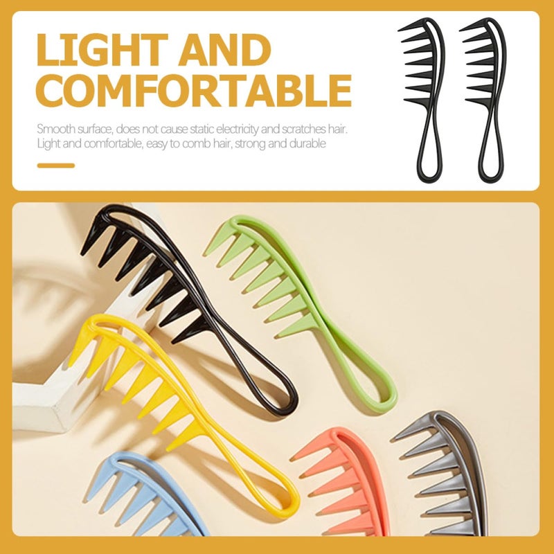 7pcs Wide Tooth Comb Detangling Curl Comb for Wet and Dry Hair Hairdressing Tool for Women and Men Home Salon Use - Image 3