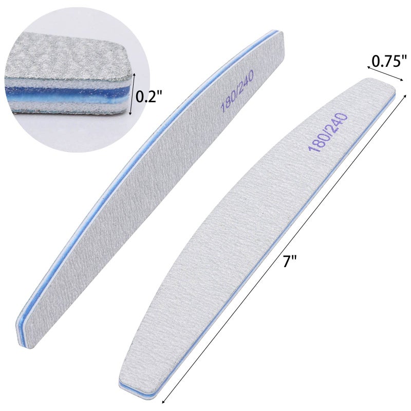 BTYMS 25 Pieces 180/240 Grit Nail Files for Natural Nails, Fingernail Files Double Sided Emery Boards for Nails - Image 2
