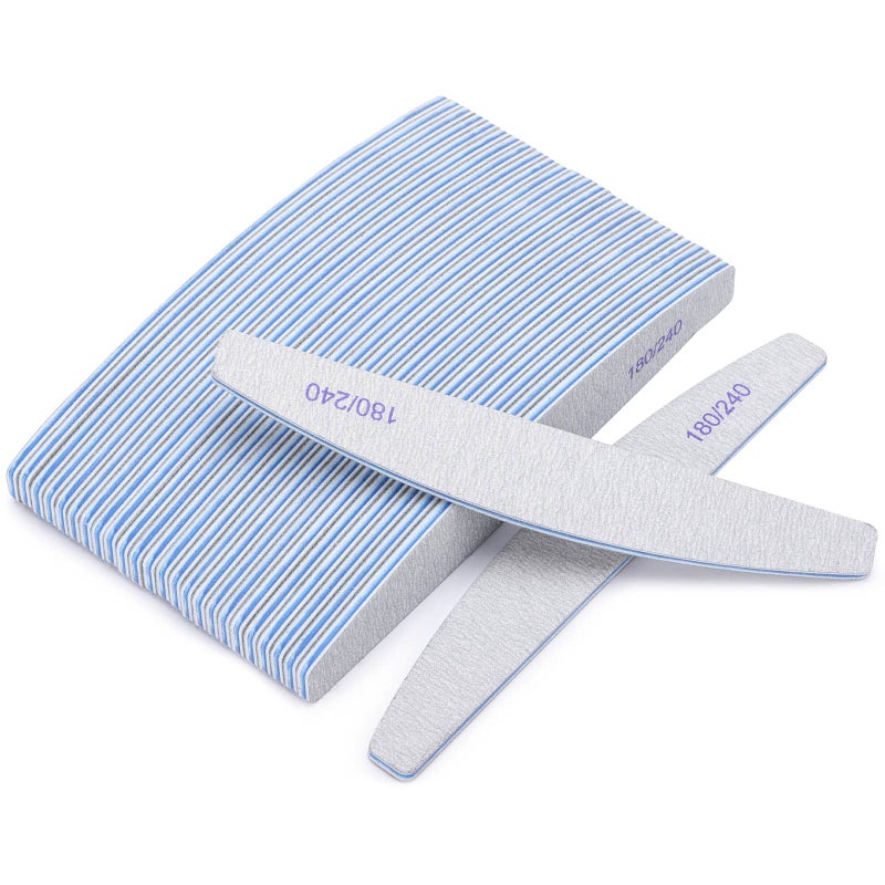 BTYMS 25 Pieces 180/240 Grit Nail Files for Natural Nails, Fingernail Files Double Sided Emery Boards for Nails - Image 1