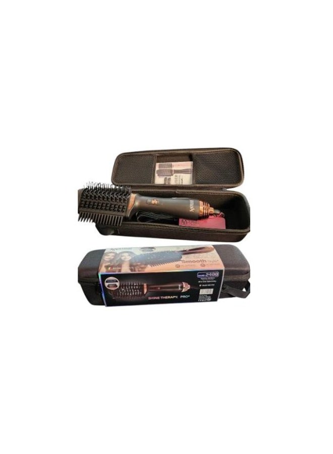 موهير فرشاة موهير الاحترافية لتمليس الشعر، مشط هواء ساخن بقوة ٢٤٠٠ واط مع حماية من الكيراتين، وضعيات للشعر الجاف والمبلل، وحقيبة سفر، موديل MO-7175 - Image 3