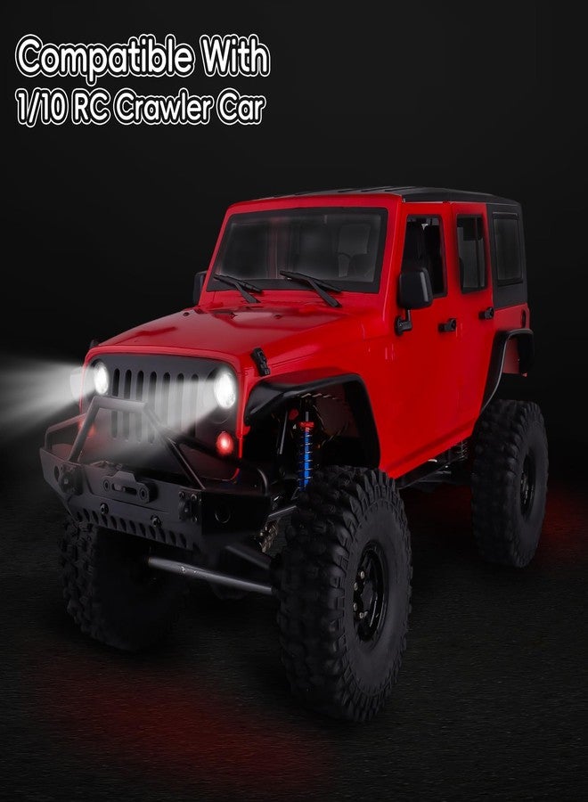 مجموعة مصابيح LED الأمامية والخلفية من AllinRC، متوافقة مع سيارات Traxxas وArrma وAxial SCX10 وRedcat RC4WD وHSP وTamiya RC (2 أحمر و2 أبيض) - Image 5