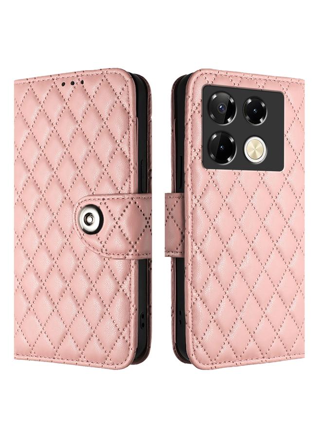 Zaboon Case For Infinix Note 40 Pro 5G X6851 Rhombic Texture Flip Leather Phone Case with Lanyard - Image 2