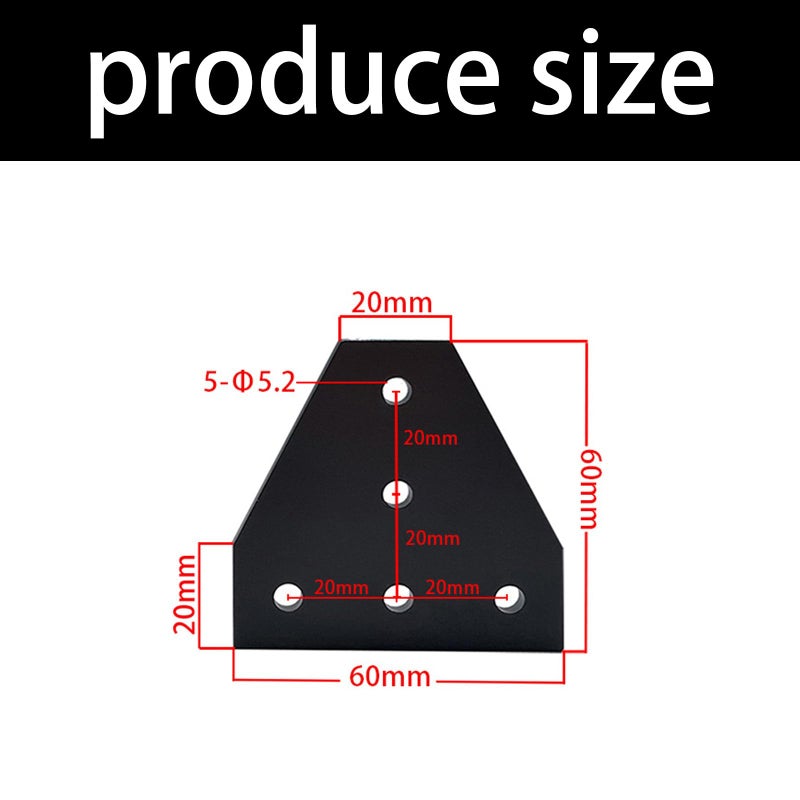 4Pcs Aluminum T Shaped 5 Hole Corner Brackets For 3D Printer Extrusion Profile Connector - Image 4