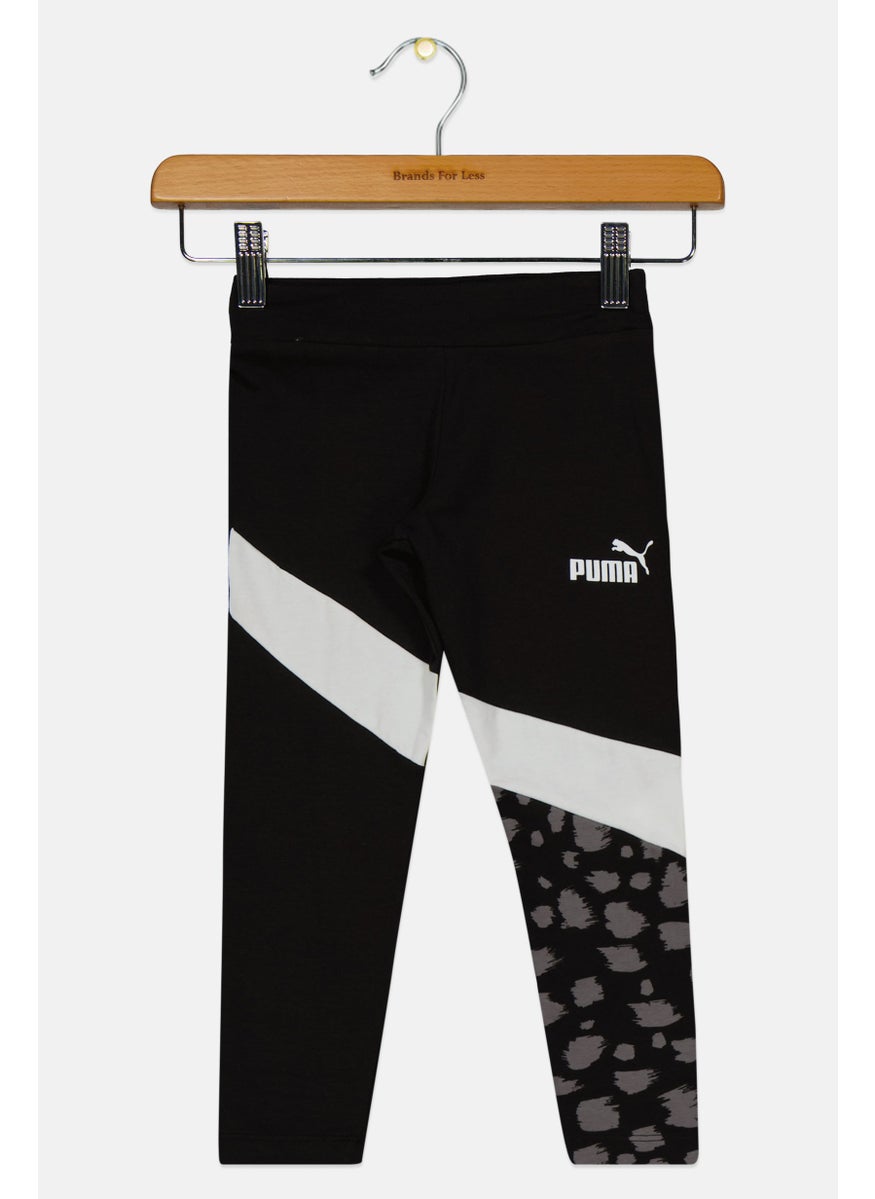 PUMA Toddlers Girl Brand Logo Pull On Leggings, Black Combo  - Image 1