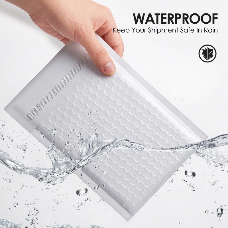 packbabol Bubble Mailers 4x8" 100 Pack Grey and White Padded Envelopes Mailers Waterproof Usable Size 4x7 Self-Seal Padded Mailing Envelopes Bubble Opaque Padded Mailer for Small Businessesï¼Œ#000 - Image 4